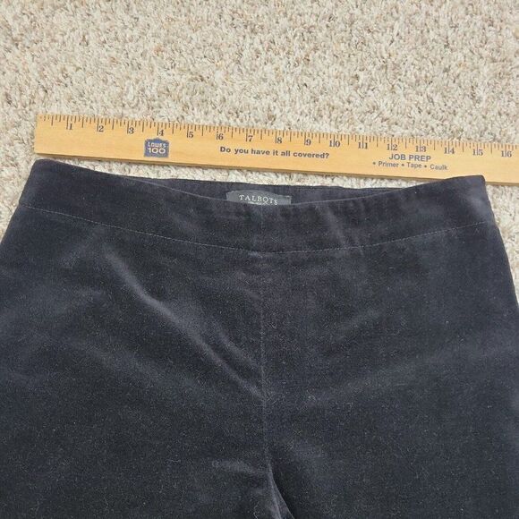 Talbots Pants Womens 4 Black Velvety Casual Classic Side Zip Slim - Picture 2 of 10
